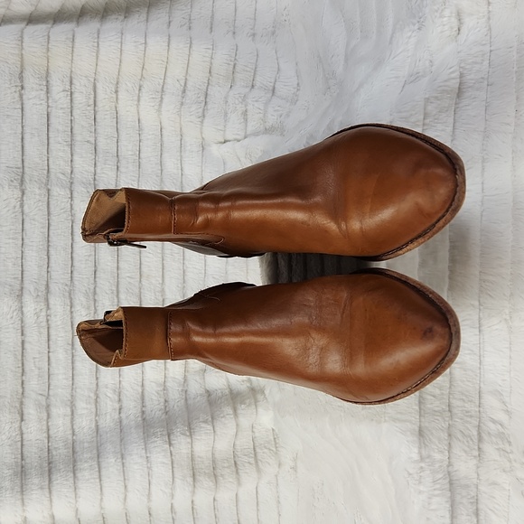 Madewell Charley Size 8.5 M Chestnut Brown Leather Booties Zip Cowboy Western - Picture 4 of 14